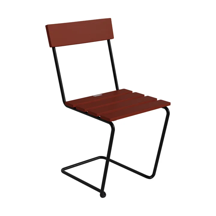 Stol 1 chair - Dark red lacquered oak–black steel frame - Grythyttan Stålmöbler