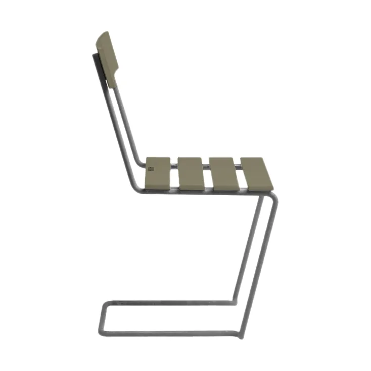 Stol 1 chair, Light green oak-hot-dip galvanized stand Grythyttan Stålmöbler