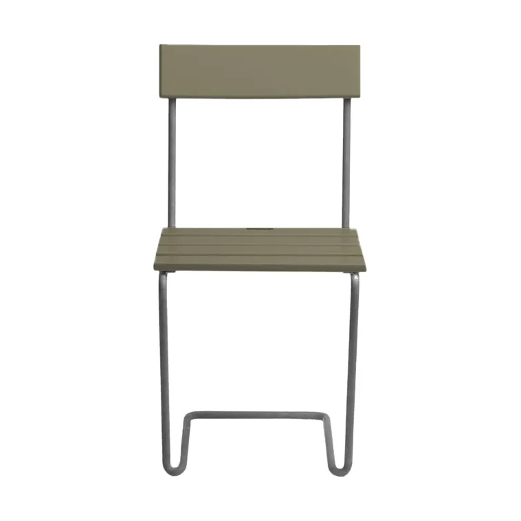 Stol 1 chair, Light green oak-hot-dip galvanized stand Grythyttan Stålmöbler