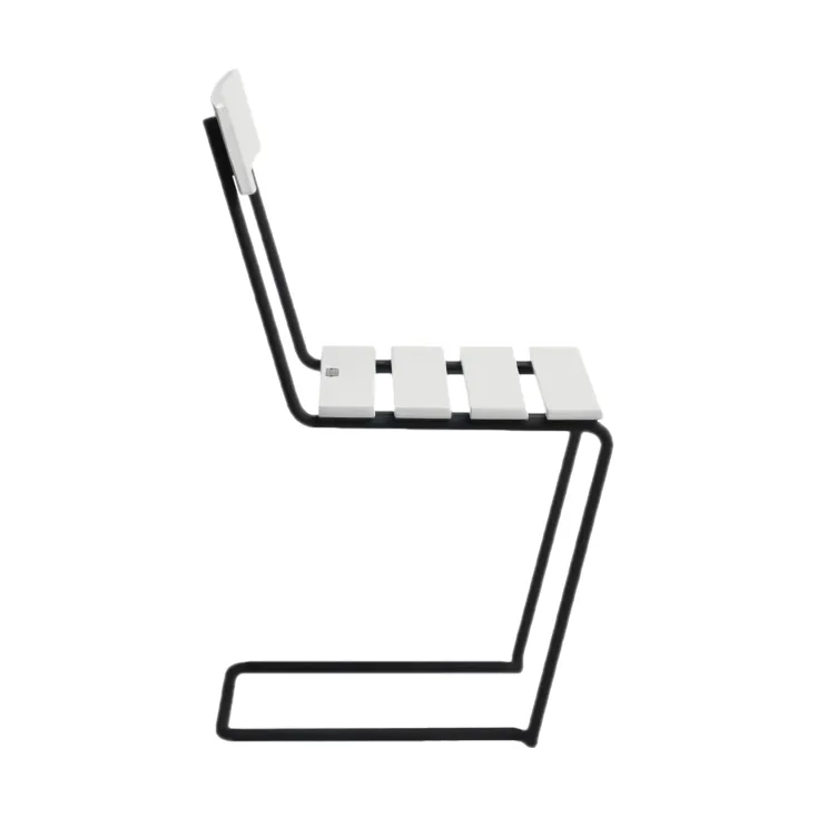 Stol 1 chair, White oiled oak-black Grythyttan Stålmöbler