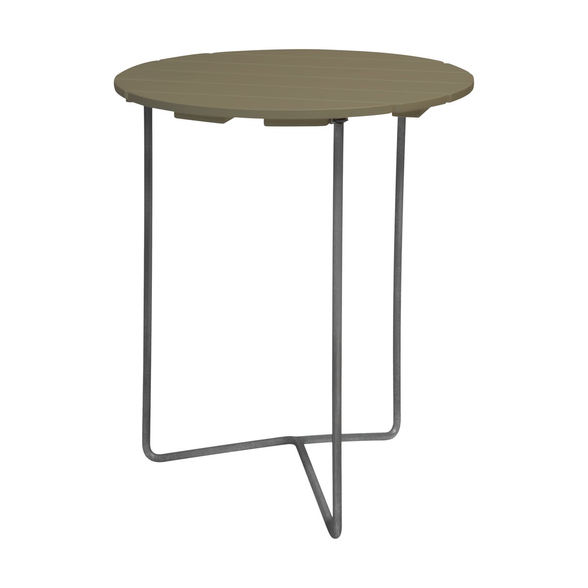 Grythyttan Stålmöbler Table 6B table o60 cm Light green oak-hot-dip galvanized stand