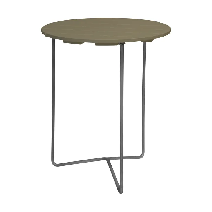 Table 6B table - Light green oak-hot-dip galvanized stand, Ø60 cm - Grythyttan Stålmöbler