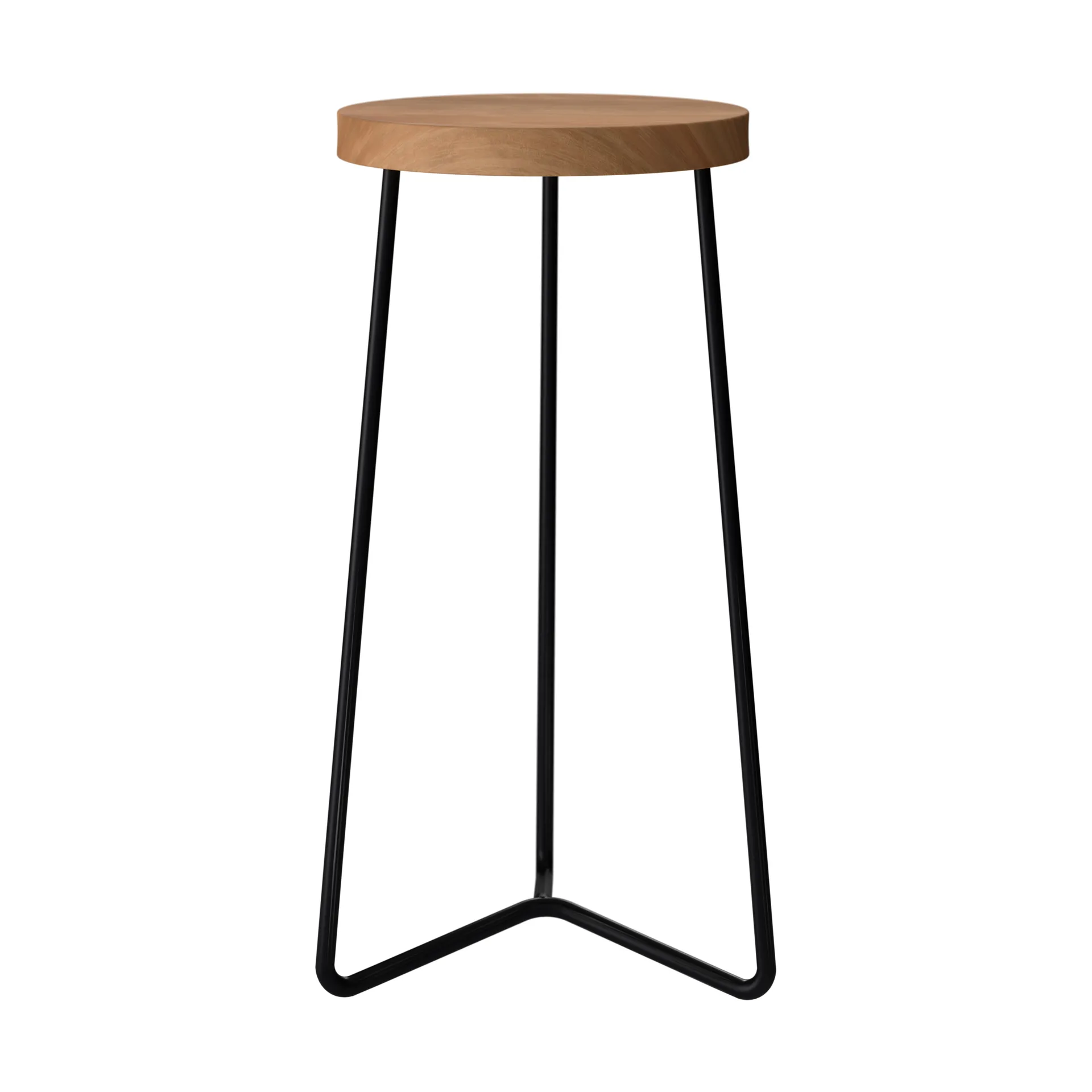 V-1 stool, Teak-black steel frame, 63 cm Grythyttan Stålmöbler