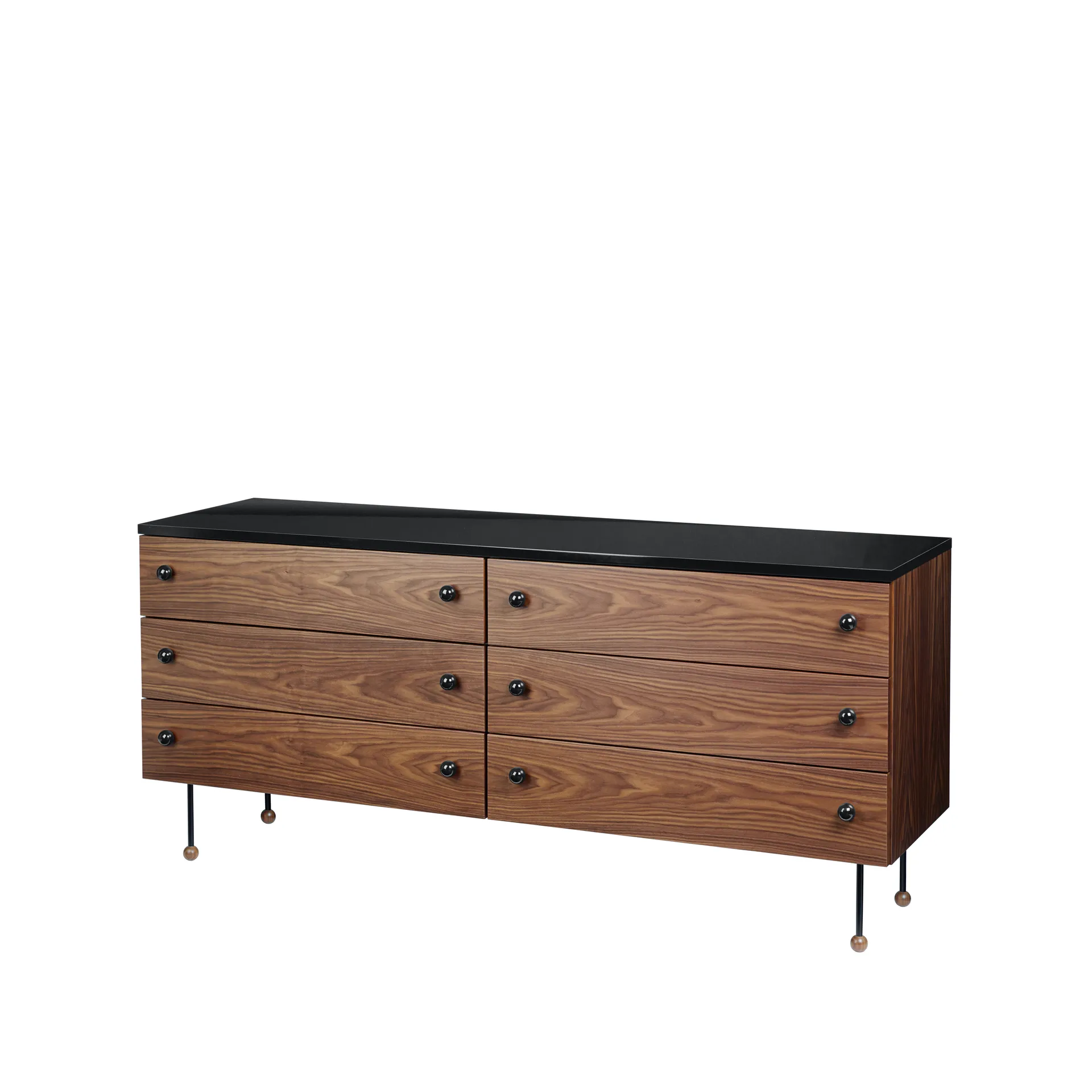 62 Dresser, American walnut, 6 drawers GUBI