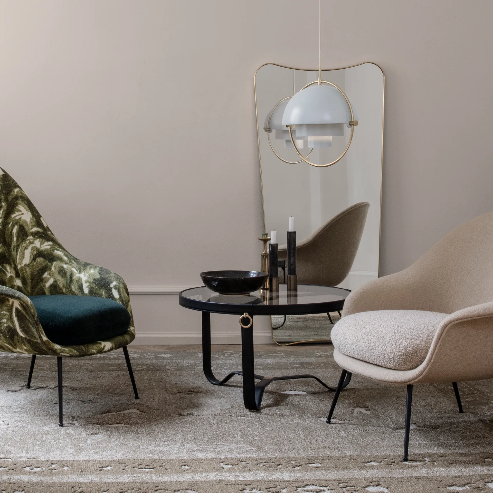 Adnet coffee table Ø70 cm, Black GUBI