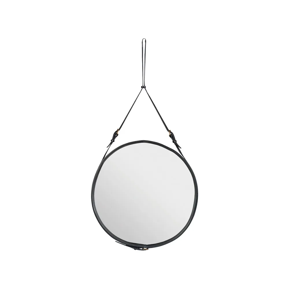 GUBI Adnet Round Mirror Brown, large | Scandinavian Design | Wall mirrors | Black