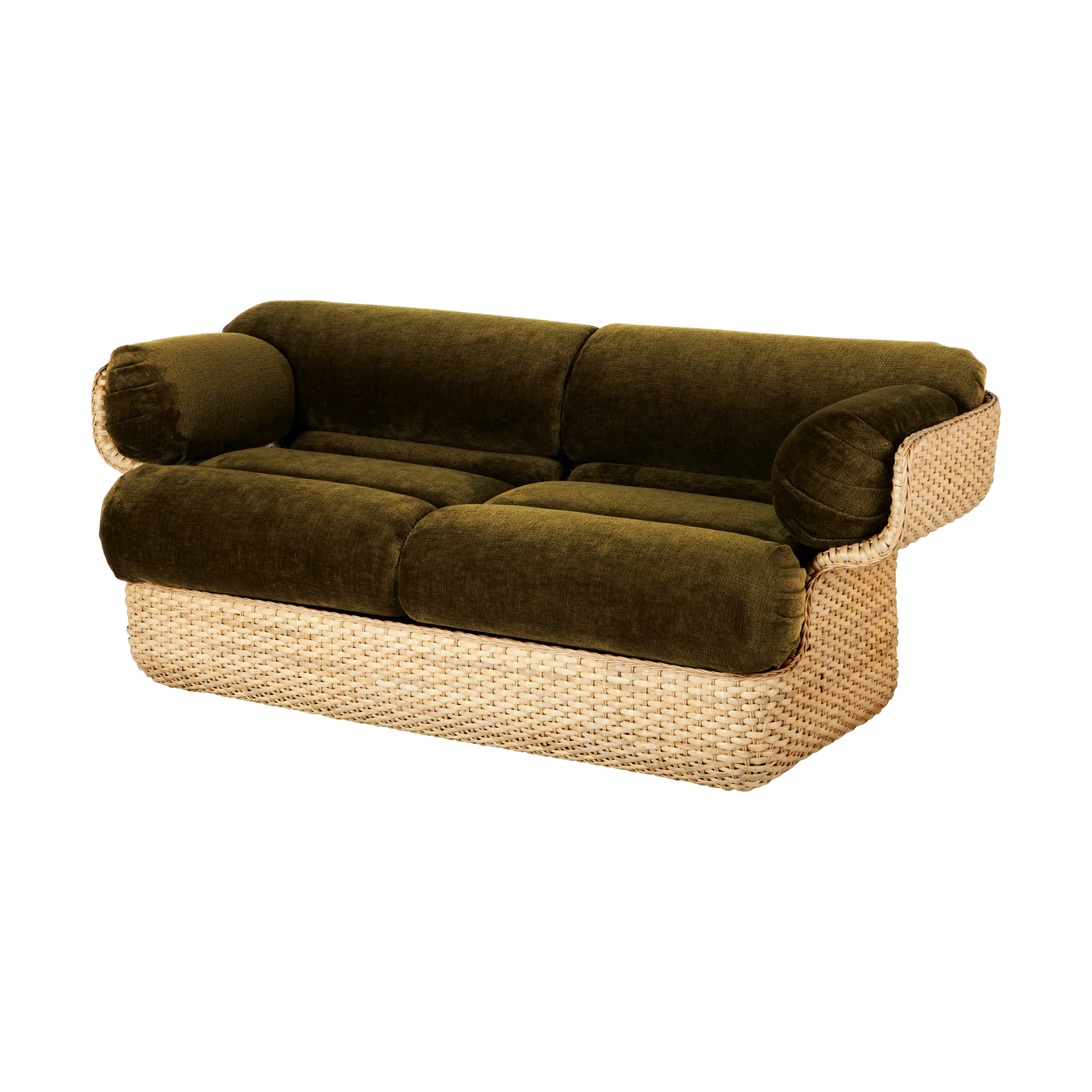 Basket 2-seat sofa fully upholstered, Mumble Glamour Group 40-rattan GUBI