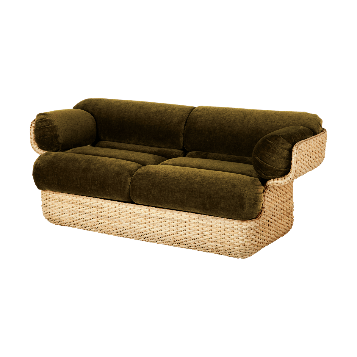 GUBI Basket 2-seat sofa fully upholstered Mumble Glamour Group 40-rattan
