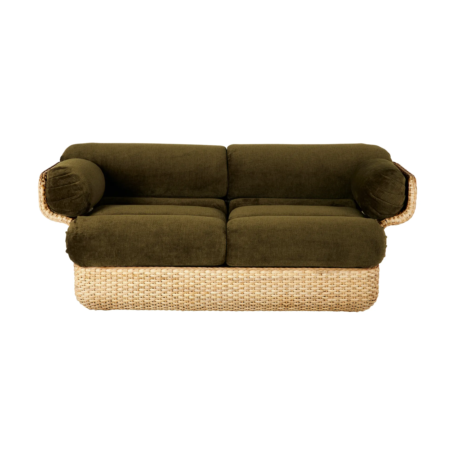 Basket 2-seat sofa fully upholstered, Mumble Glamour Group 40-rattan GUBI