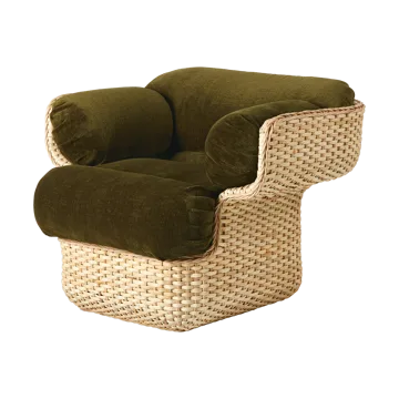 Basket lounge chair fully upholstered - Mumble Glamour Group 40-rattan - GUBI