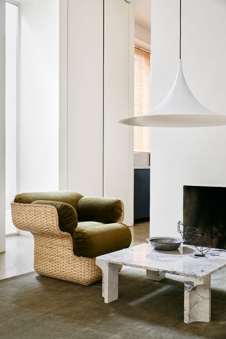 Basket lounge chair fully upholstered, Mumble Glamour Group 40-rattan GUBI