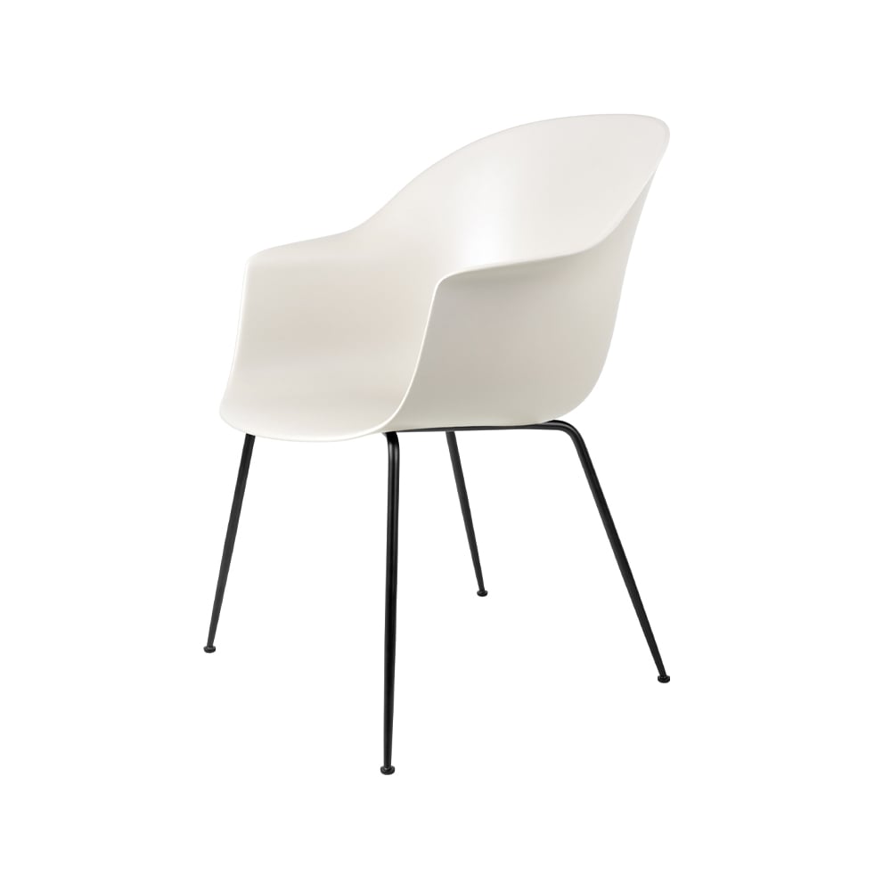 GUBI Bat Chair Alabaster white, black steel legs | Scandinavian Design | Chairs | White
