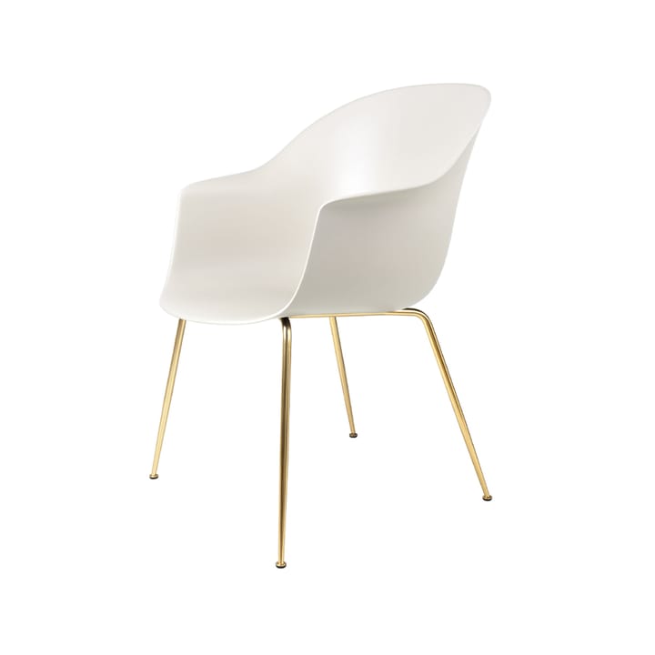 Bat Chair - Alabaster white, brass legs - GUBI