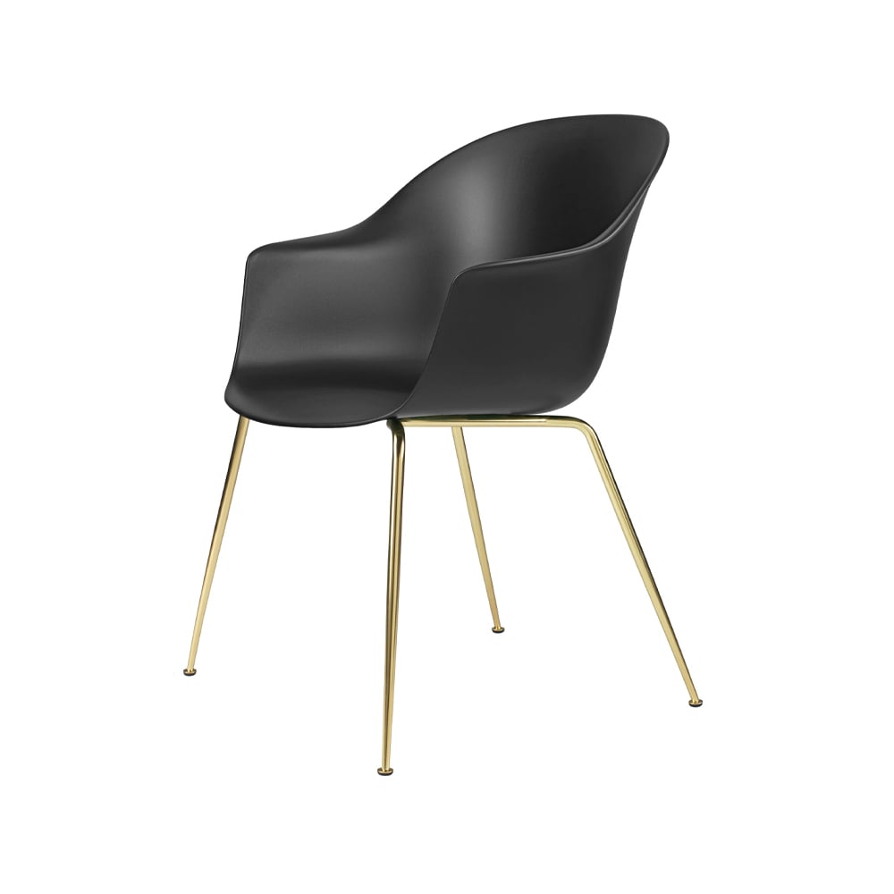 GUBI Bat Chair Black, brass legs | Scandinavian Design | Chairs | Black
