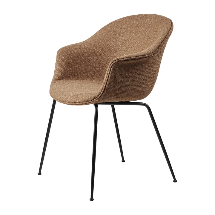 Bat Dining Chair - - fully upholstered, conic base - Around bouclé 032-black - Gubi