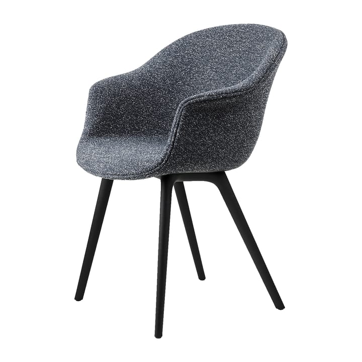 Bat Dining Chair - - fully upholstered, plastic base - Around bouclé 023-black - Gubi