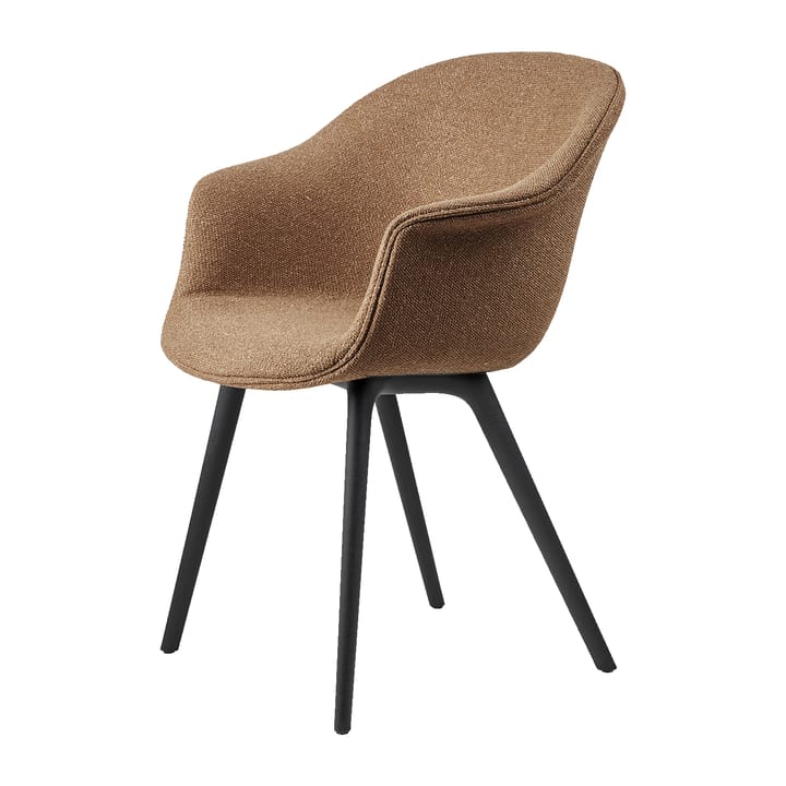 Bat Dining Chair - - fully upholstered, plastic base - Around bouclé 032-black - Gubi
