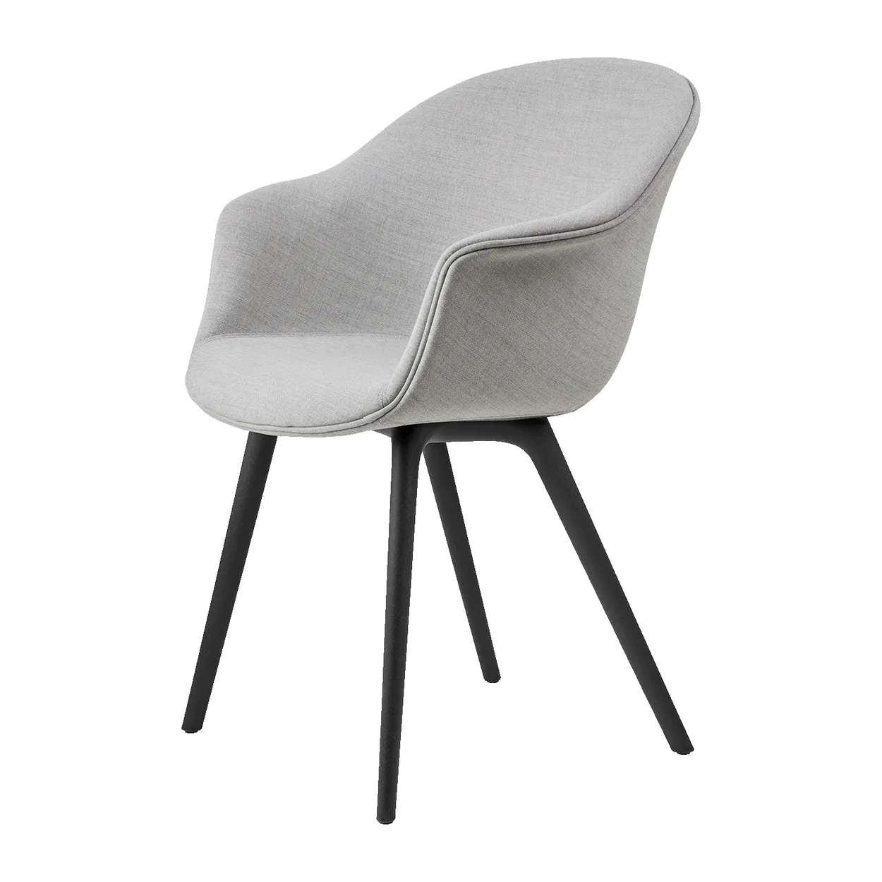 GUBI Bat Dining Chair - - fully upholstered, plastic base Remix 3 nr.123-black