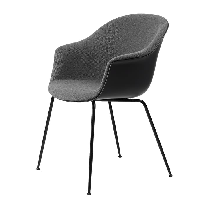 Bat Dining Chair - upholstered front, conic base - Hallingdal 65 nr.173-black - GUBI