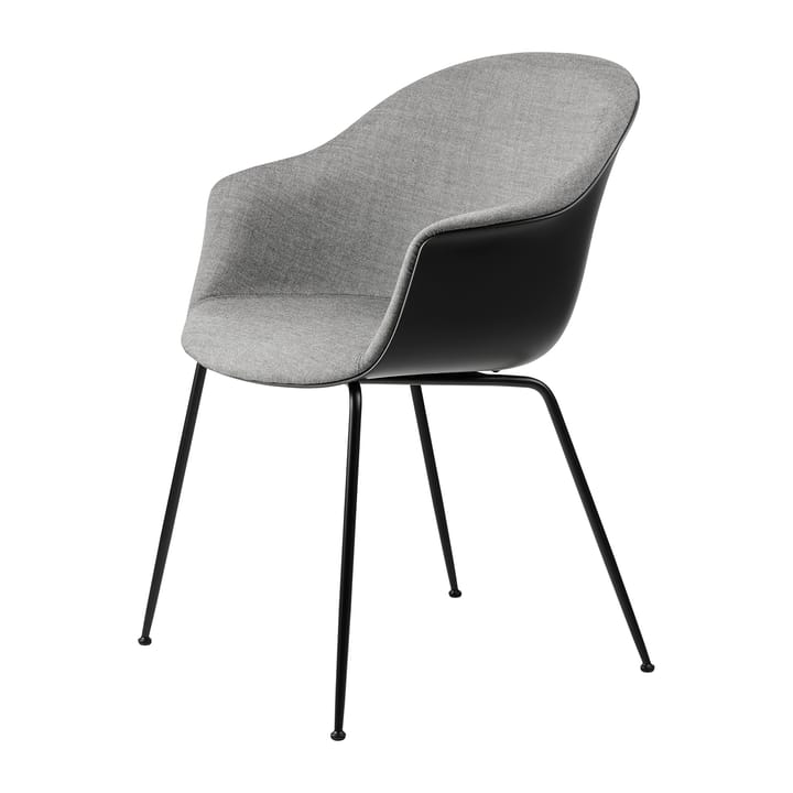 Bat Dining Chair - upholstered front, conic base - Remix 3 nr.152-black - GUBI