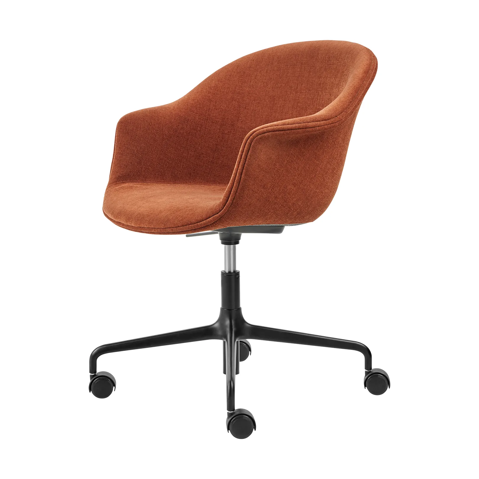Bat Meeting Chair office chair fully upholstered, Belsuede special FR dedar 133-black legs GUBI
