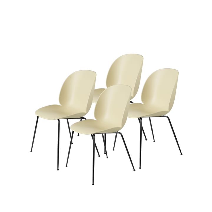 Beetle 4-pack Chair, Pastel green, black steel legs GUBI