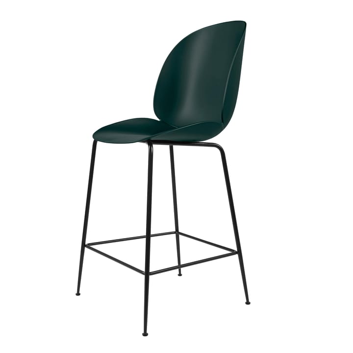 Beetle Barchair plastic black legs - Green - Gubi
