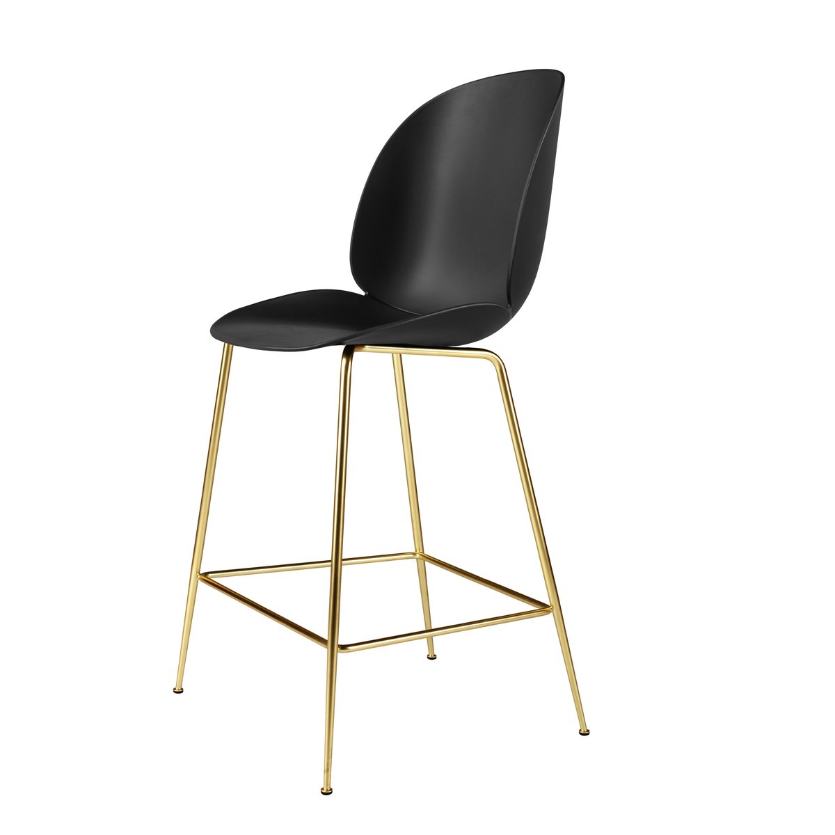 GUBI Beetle Barchair plastic with brass legs Black | Scandinavian Design | Bar stools | Black