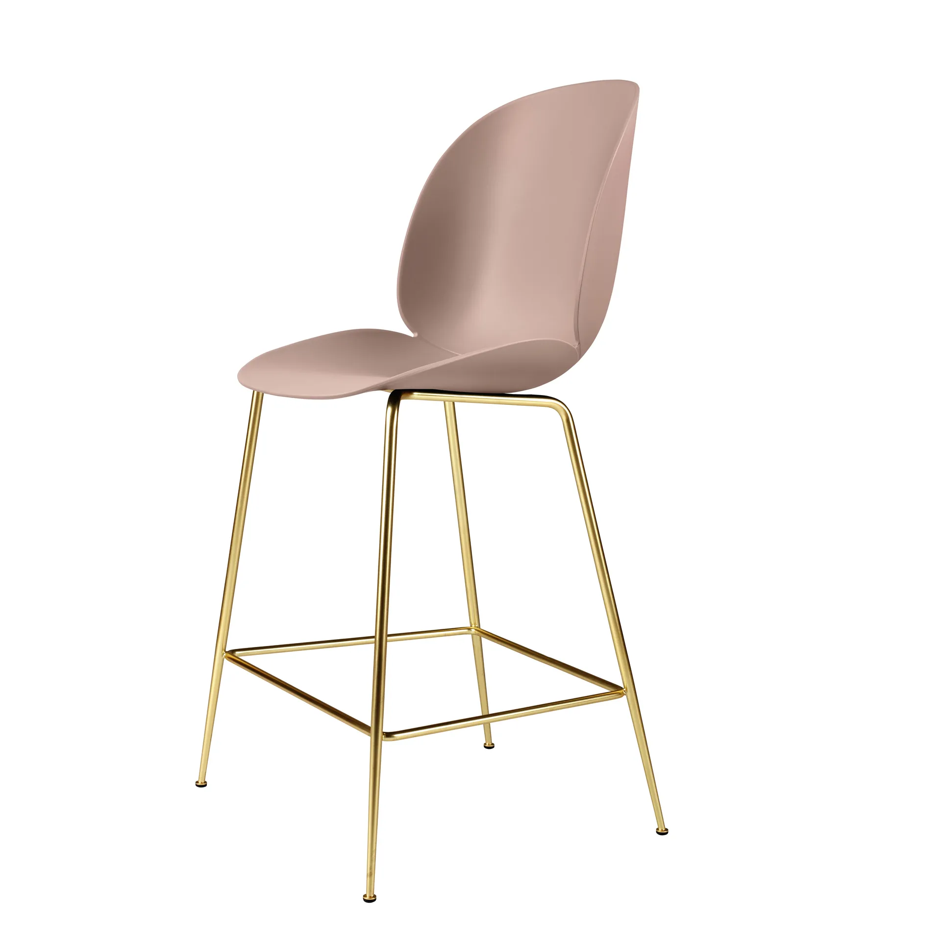 Beetle Barchair plastic with brass legs, Sweet pink GUBI