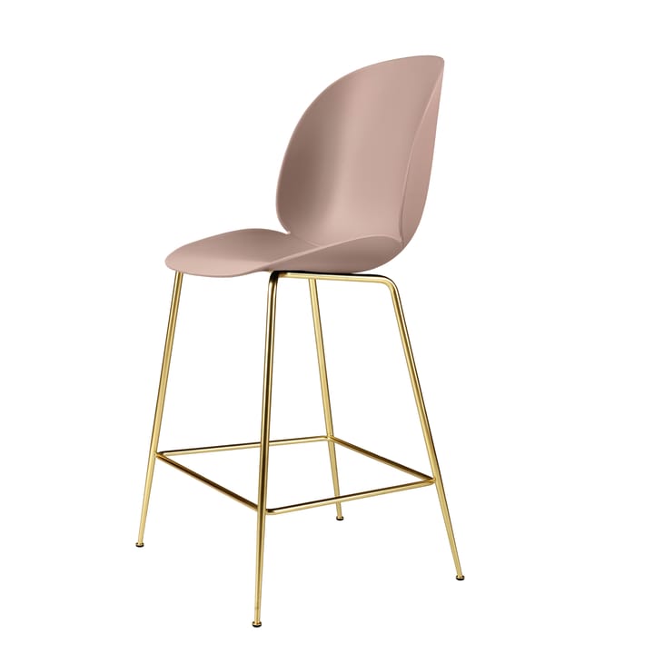 Beetle Barchair plastic with brass legs - Sweet pink - Gubi