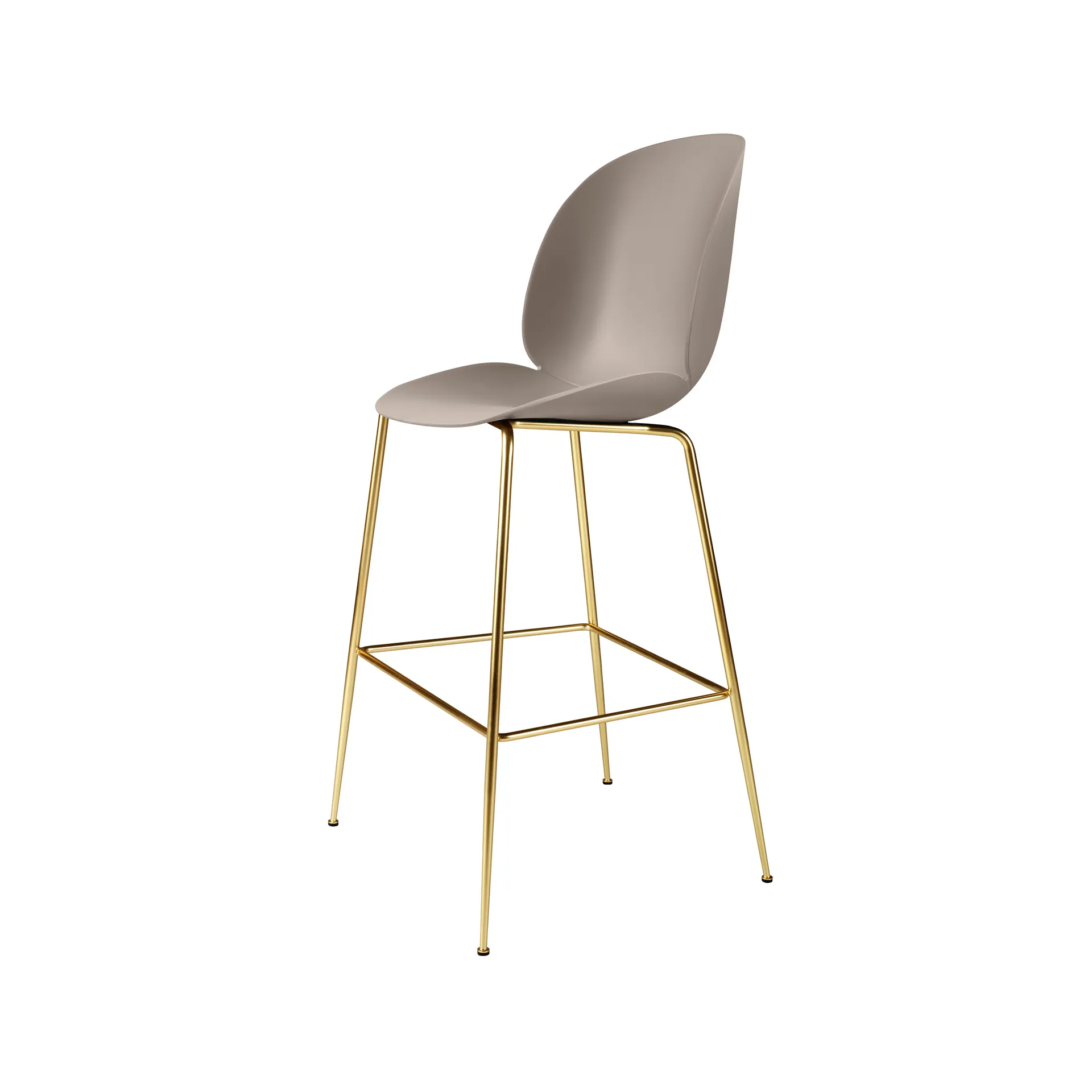 Beetle Barstool high, New beige, brass legs GUBI