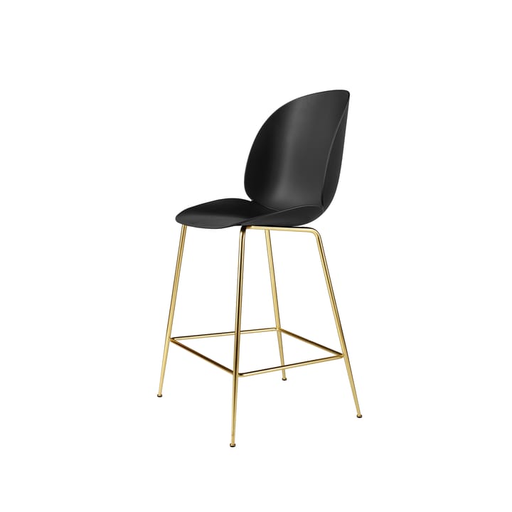 Beetle barstool low - Black, brass legs - GUBI