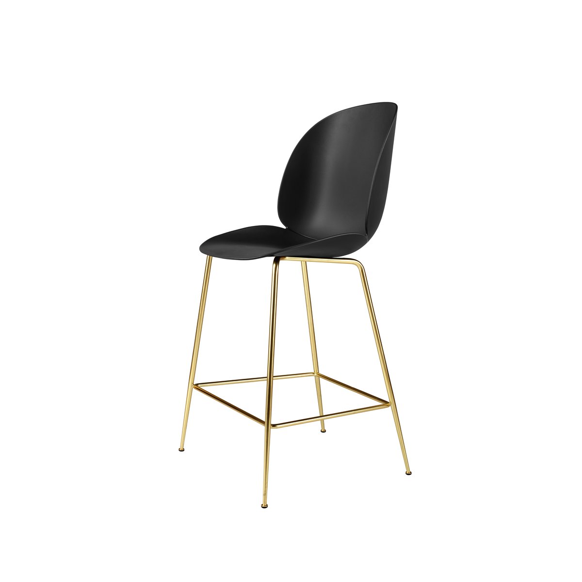 GUBI Beetle barstool low Black, brass legs | Scandinavian Design | Bar stools | Black