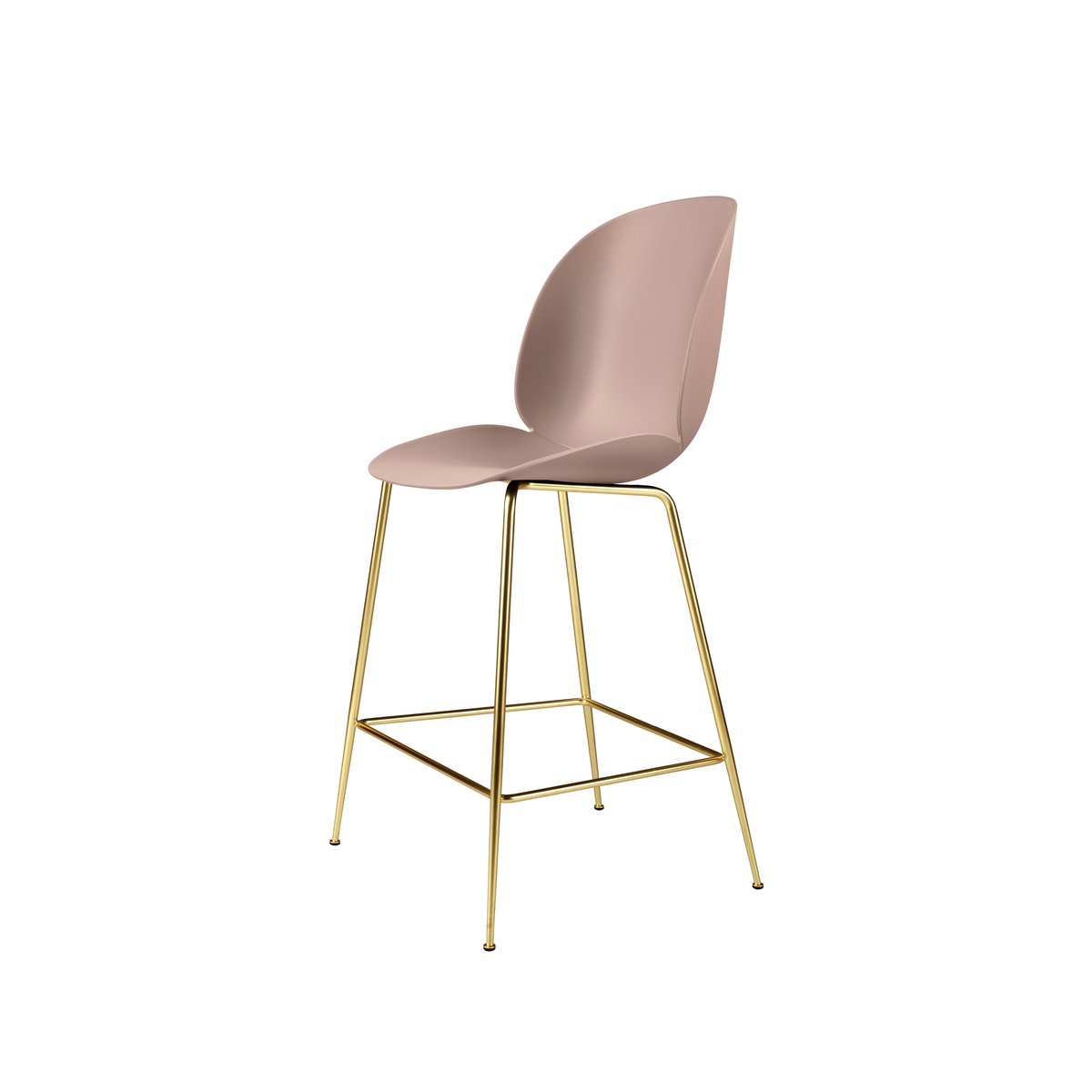 GUBI Beetle barstool low Sweet pink, brass legs | Scandinavian Design | Bar stools | Pink