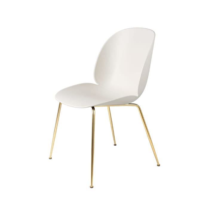Beetle chair - Alabaster white-brass legs - GUBI