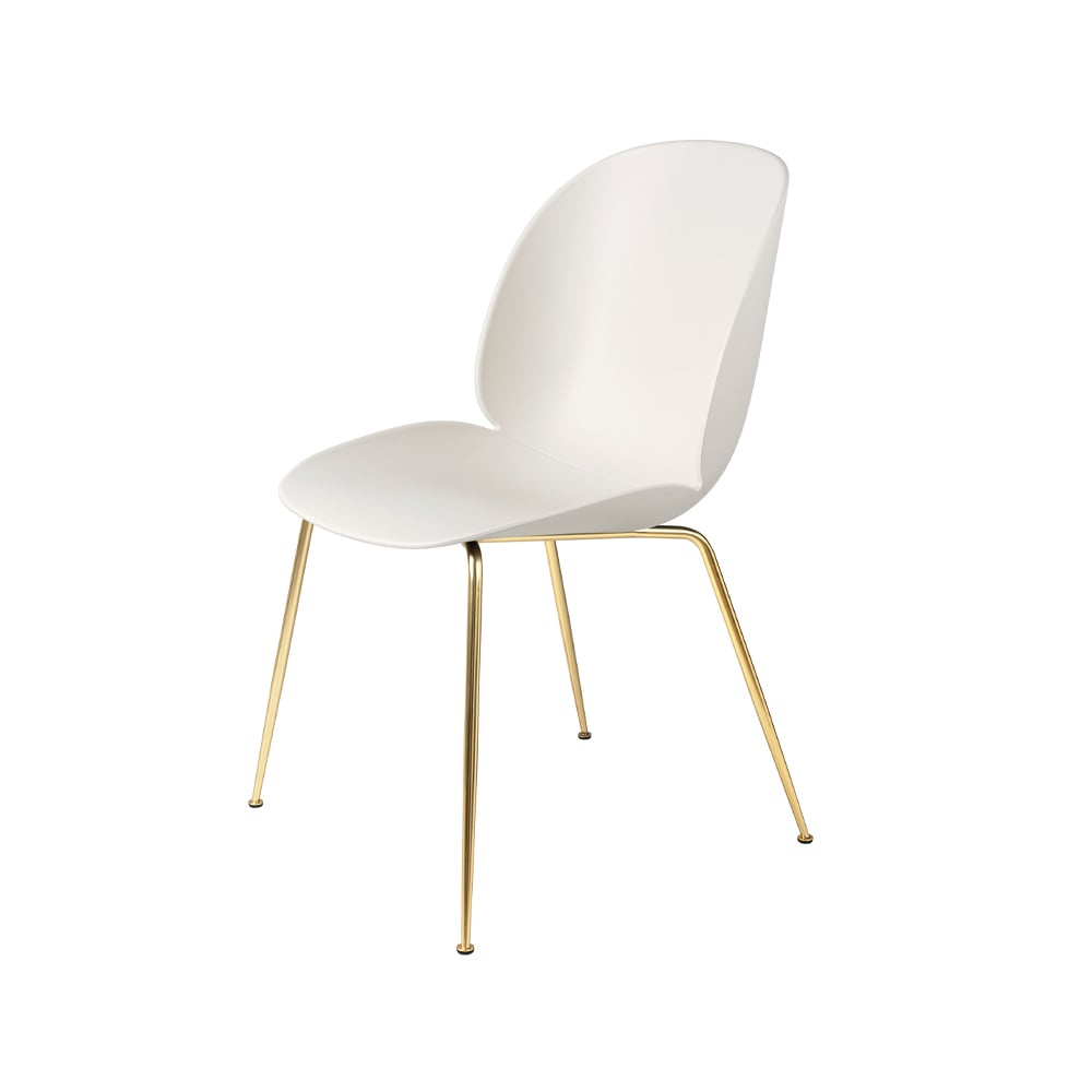 GUBI Beetle chair Alabaster white-brass legs | Scandinavian Design | Chairs | White