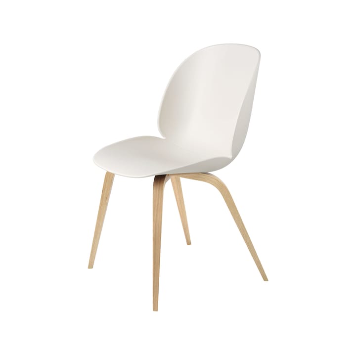 Beetle chair - Alabaster white, matte lacquered oak legs - GUBI