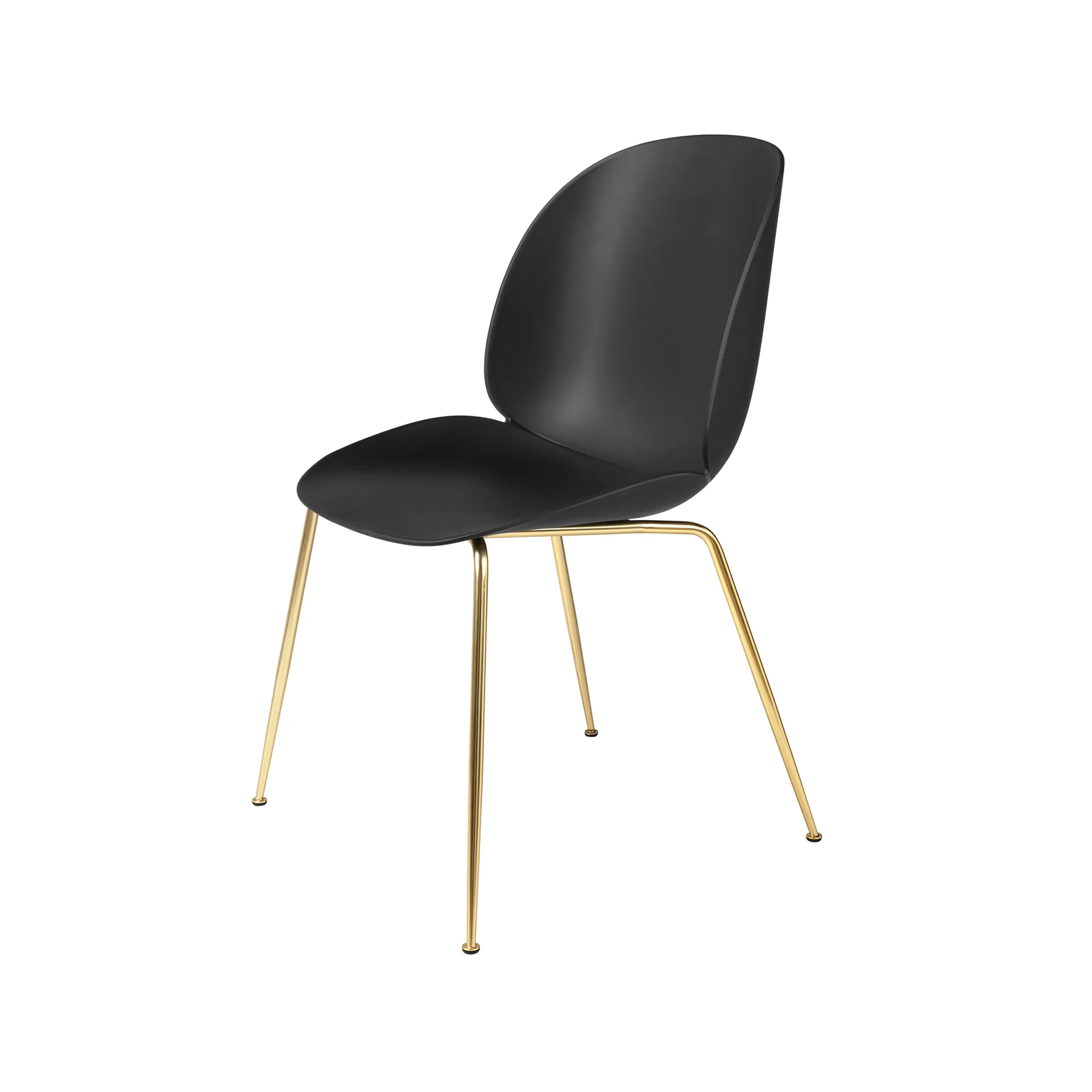 Beetle chair, Black, brass legs GUBI