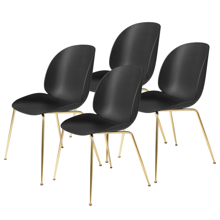Beetle chair brass legs 4-pack - black - GUBI
