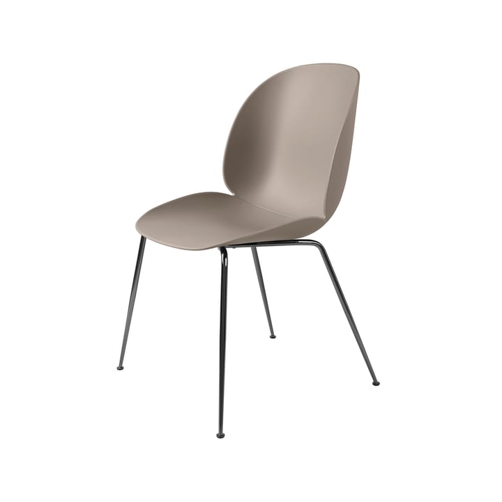 Beetle chair - New beige, black chromed steel legs - GUBI