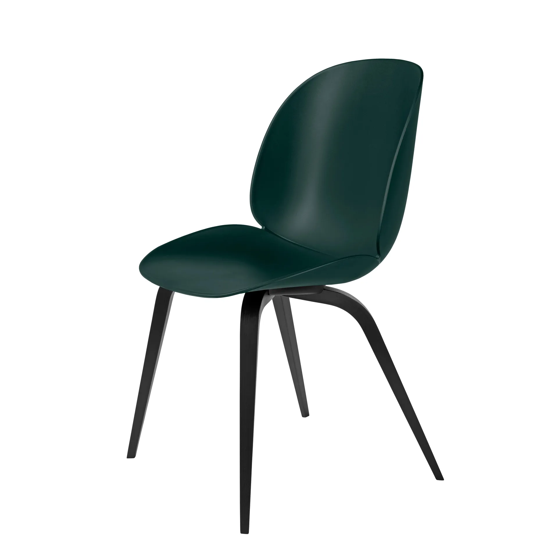 Beetle chair plastic with black wooden legs, Green GUBI