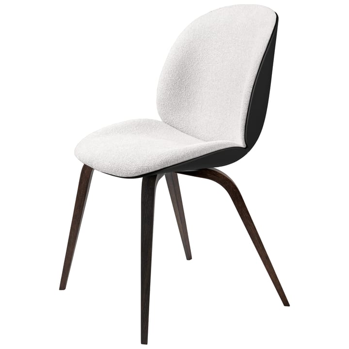 Beetle chair upholstered backrest/seat legs in smoked oak - Black-Light Bouclé 001 - Gubi