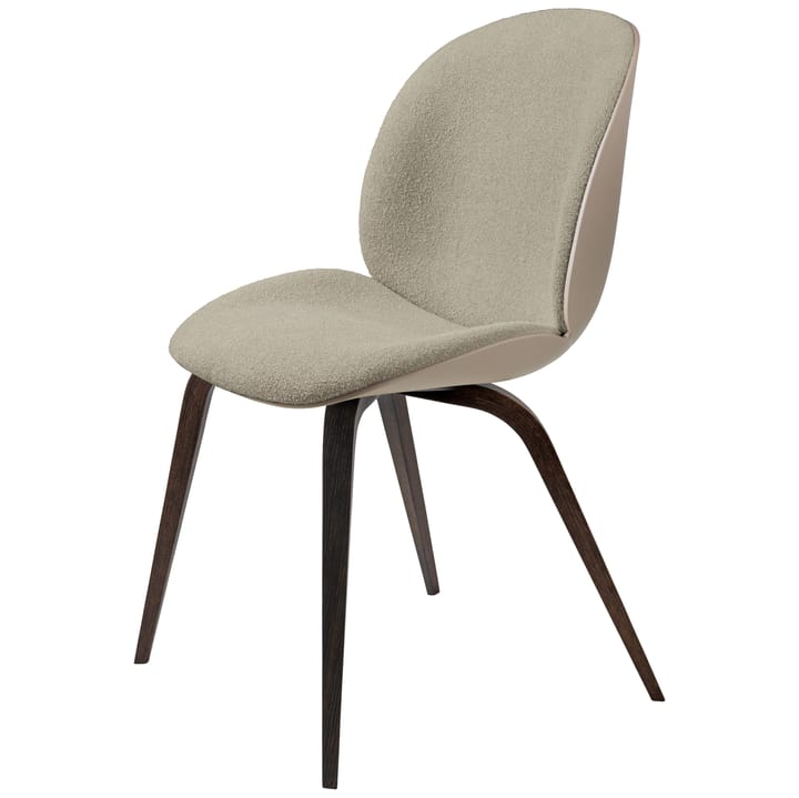 Beetle chair upholstered backrest/seat legs in smoked oak - New Beige-Light Bouclé 008 - Gubi