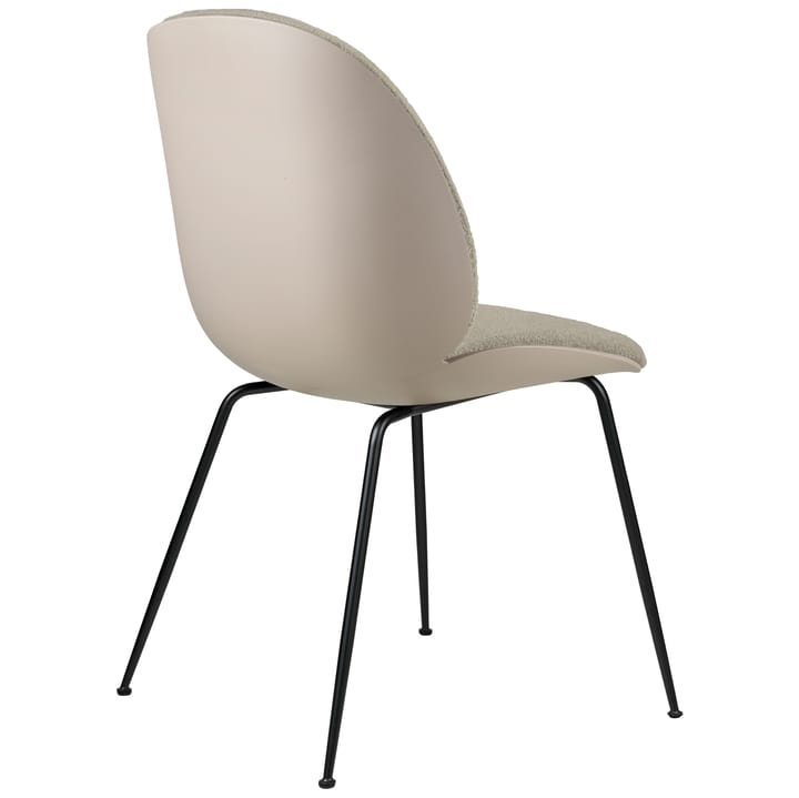 Beetle chair upholstered front/ black legs - New Beige-Light Bouclé 008 - GUBI