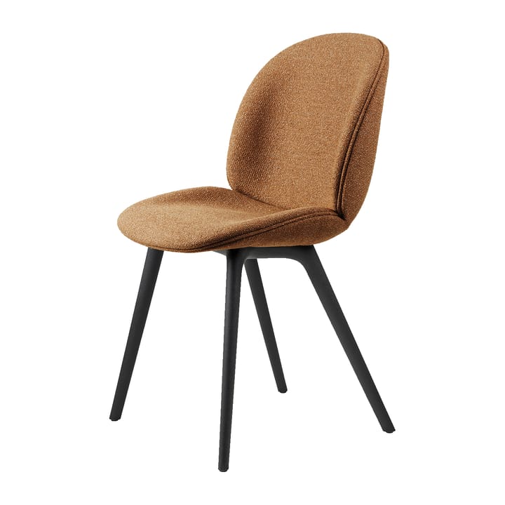 Beetle dining chair - fully upholstered-plastic base - Around bouclé 032-black - Gubi