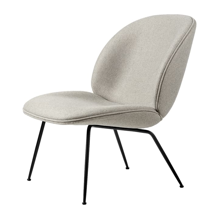 Beetle lounge chair - fully upholstered conic base - Plain 0025-black - GUBI