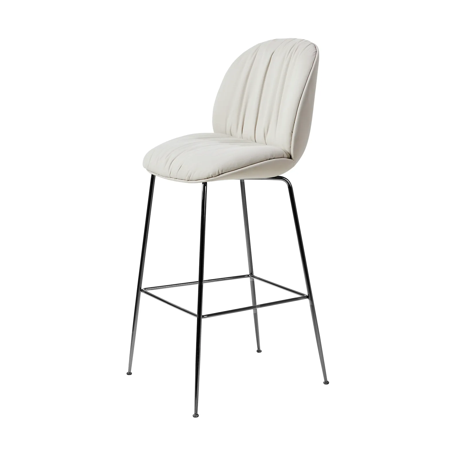 Beetle Soft barstool 75 cm fully upholstered, Reales Gubi 001-black chrome GUBI