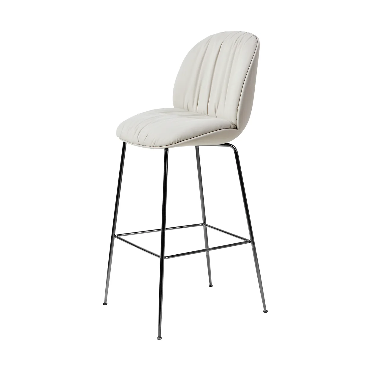 GUBI Beetle Soft barstool 75 cm fully upholstered Reales Gubi 001-black chrome