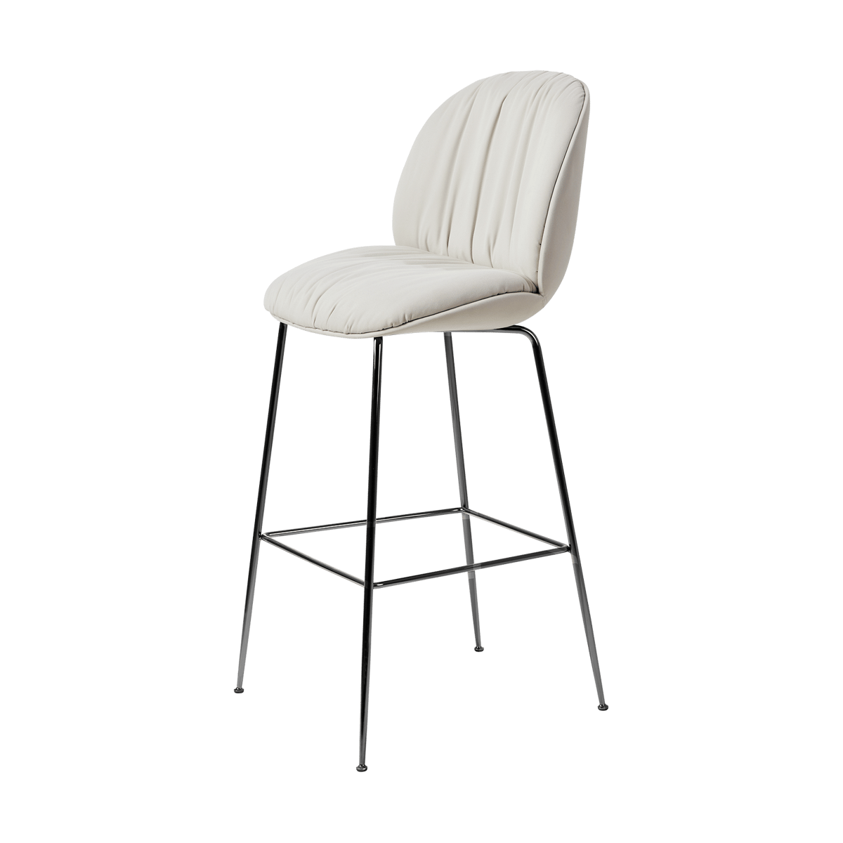 GUBI Beetle Soft barstool 75 cm fully upholstered Reales Gubi 001-black chrome