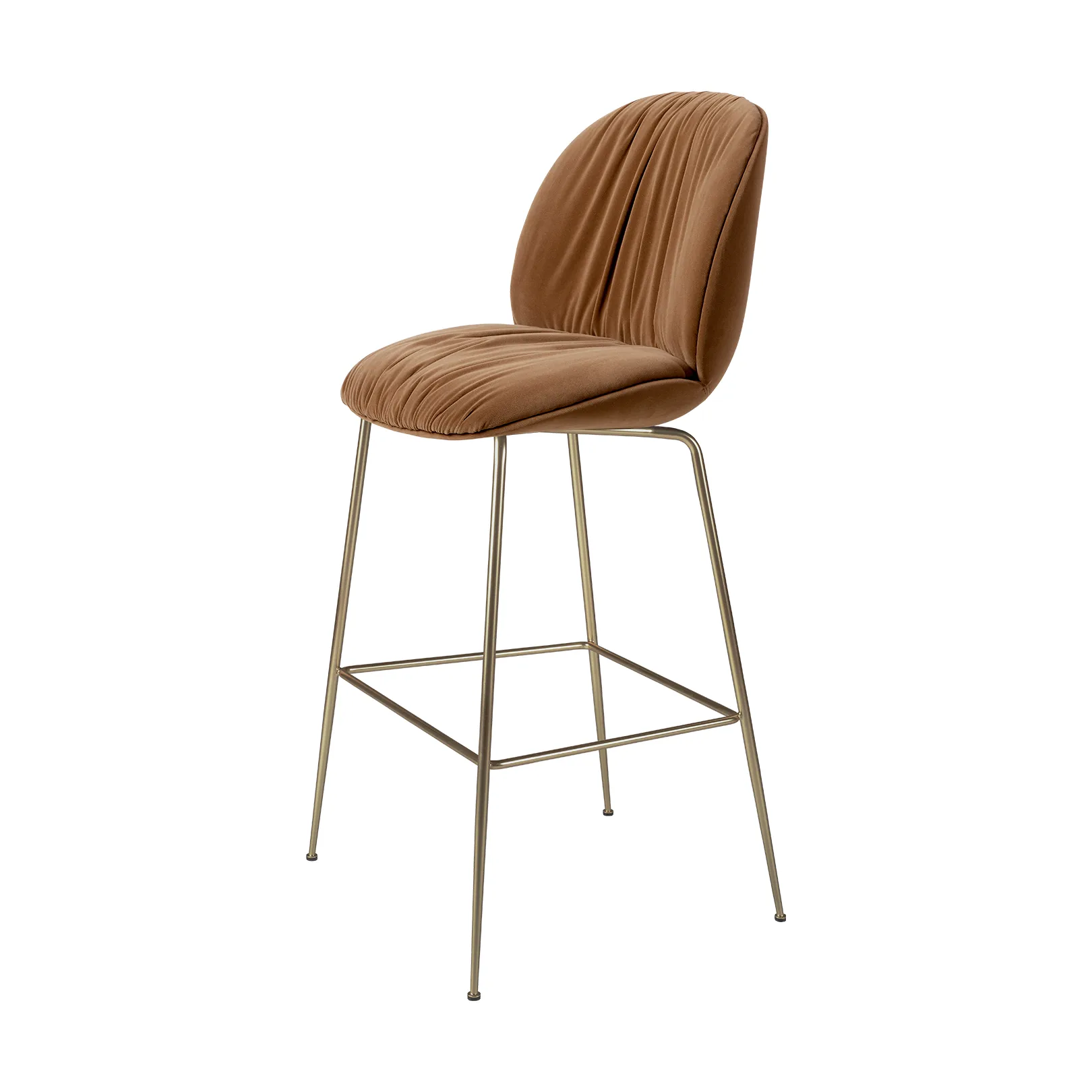 Beetle Soft barstool 75 cm fully upholstered, Sunday Dedar 112-antique brass GUBI